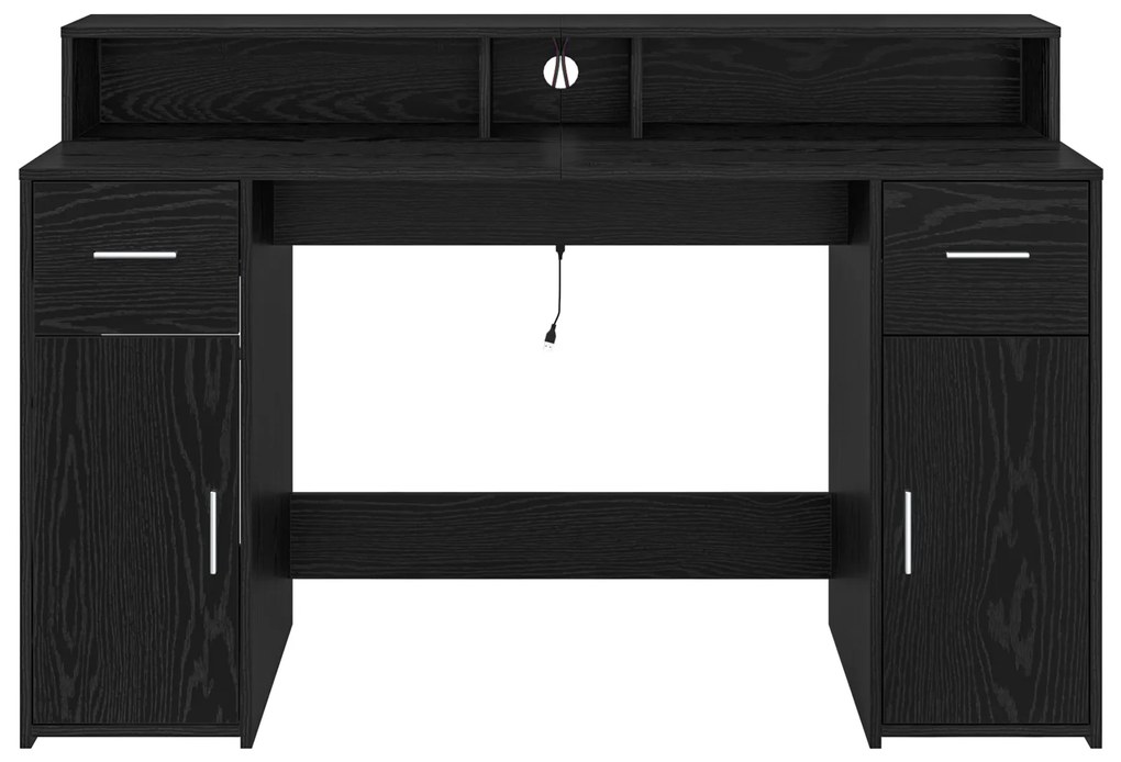vidaXL Γραφείο Μαύρης Δρυός 140x55x91 εκ. Επεξεργασμένο Ξύλο