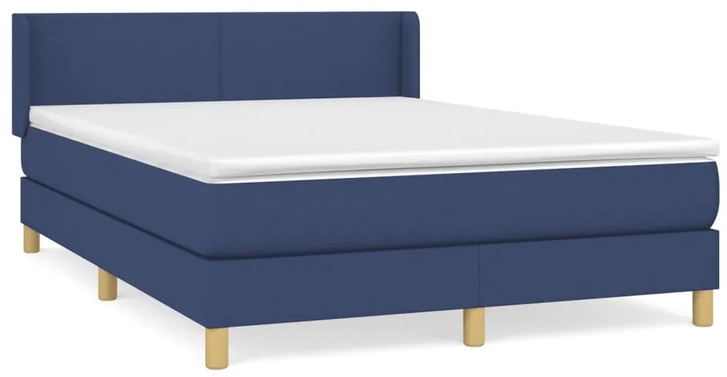 ΚΡΕΒΑΤΙ BOXSPRING ΜΕ ΣΤΡΩΜΑ ΜΠΛΕ 140X190 ΕΚ. ΥΦΑΣΜΑΤΙΝΟ 3130111