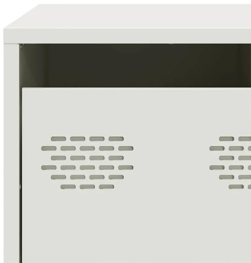 Τραπεζάκι Σαλονιού Λευκό 68,5x50x43,5 εκ. Χάλυβα Ψυχρής Έλασης - Λευκό