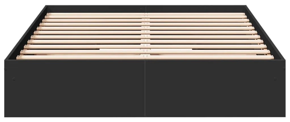vidaXL Πλαίσιο Κρεβατιού με Συρτάρια Μαύρο 140x200 εκ Επεξεργ. Ξύλο
