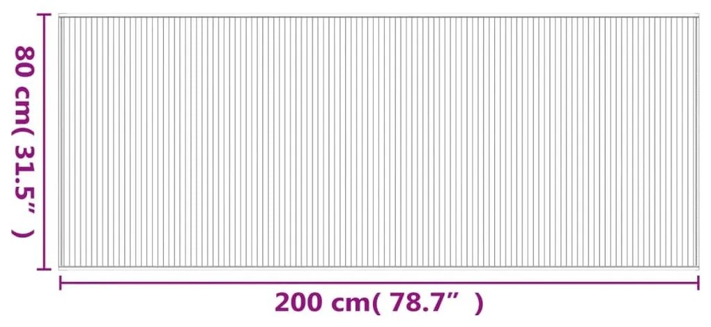 Χαλί Ορθογώνιο Φυσικό 80 x 200 εκ. Μπαμπού - Καφέ