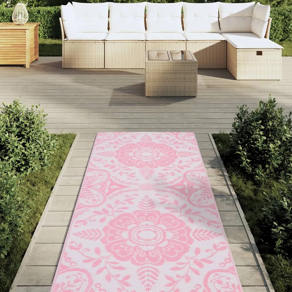 vidaXL Χαλί εξωτερικού χώρου ARAKIL ροζ 80x250 cm PP