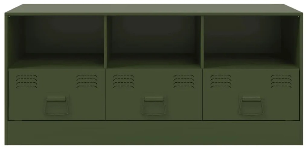 vidaXL Έπιπλο Τηλεόρασης Πράσινο Λαδί 99x39x44 εκ. από Ατσάλι