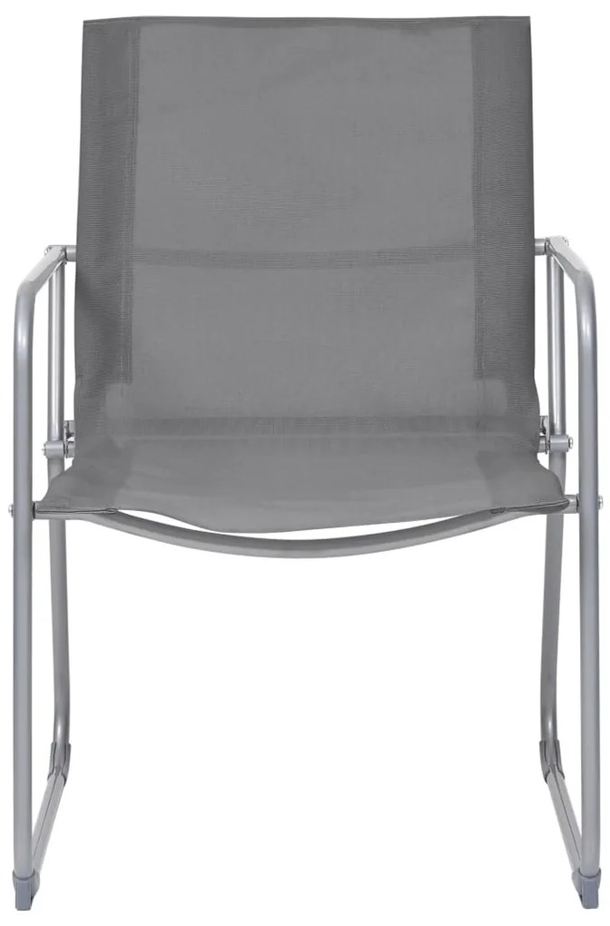 vidaXL Σαλόνι Κήπου Σετ 4 Τεμαχίων Γκρι από Ύφασμα &amp; Ατσάλι