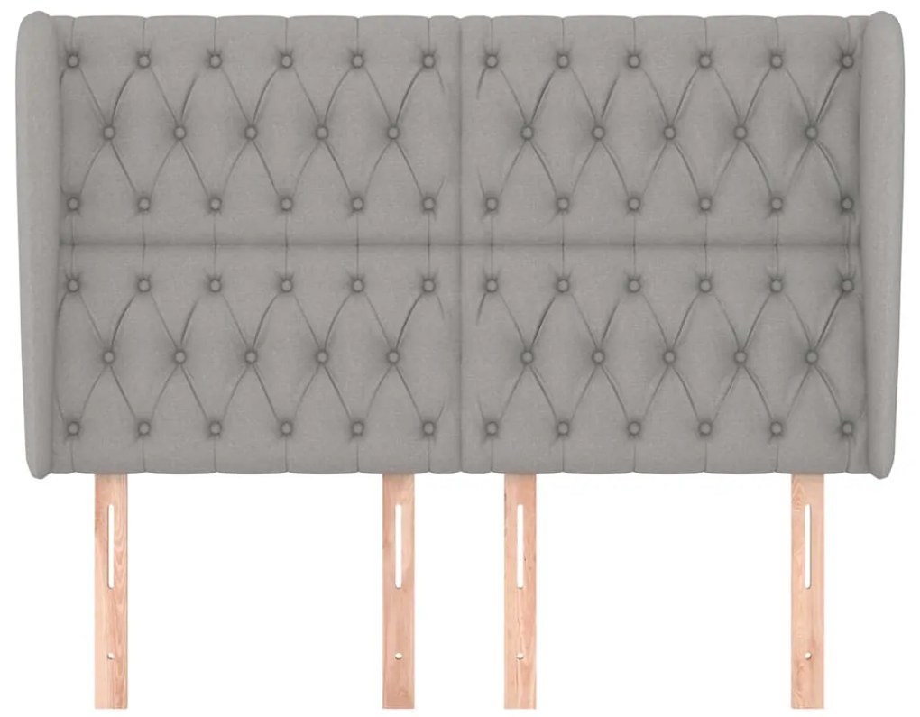 vidaXL Κεφαλάρι με Πτερύγια Ανοιχτό Γκρι 163x23x118/128 εκ. Υφασμάτινο