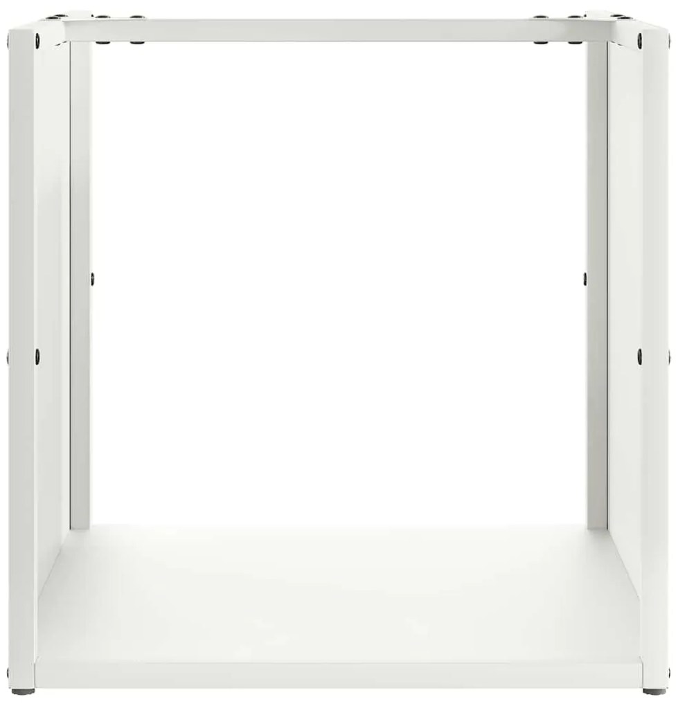 vidaXL Ράφι Καυσόξυλων Λευκό 40x40x40 εκ. Χάλυβας ψυχρής έλασης