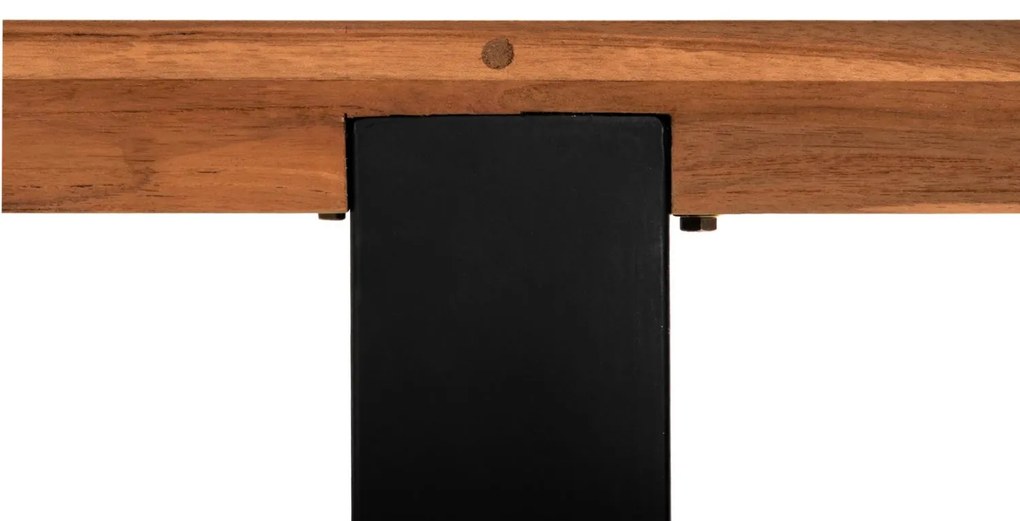 Κονσόλα SHIRE C9800 Ανακυκλωμένο Ξύλο TEAK με Μαύρες Μεταλλικές Βάσεις 240x50x90Yεκ 240x50x90 εκ.