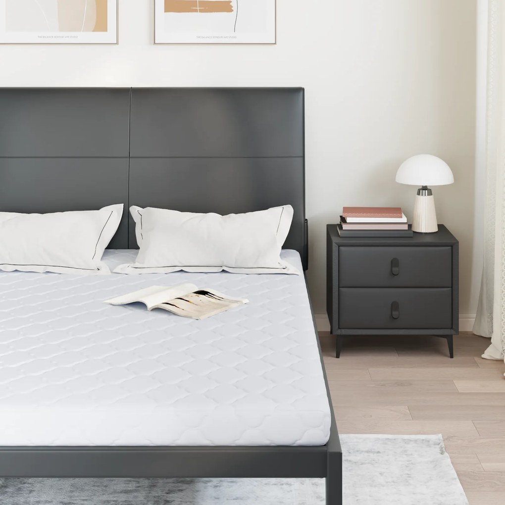 vidaXL Στρώματα Λευκό 200 x 140 cm 100% ύφασμα πολυεστέρα