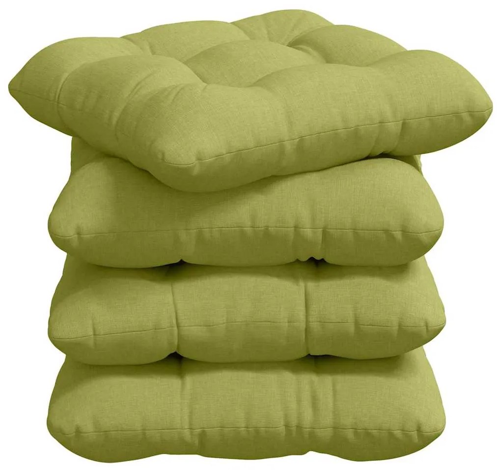 vidaXL Μαξιλάρια καθισμάτων 4 pcs Ανοιχτό Πράσινο 40 x 40 x 12 εκ.