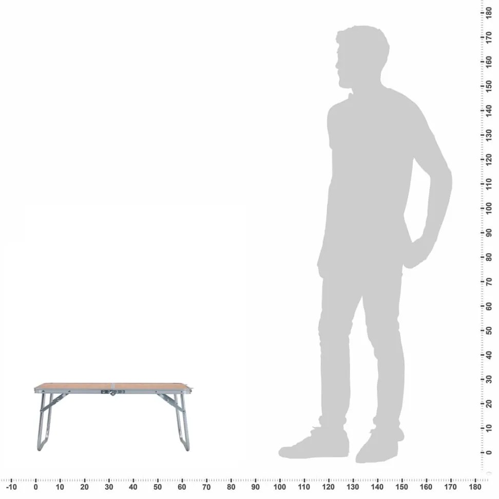 vidaXL Τραπέζι Κάμπινγκ Πτυσσόμενο Καφέ 60 x 40 εκ. Αλουμινίου