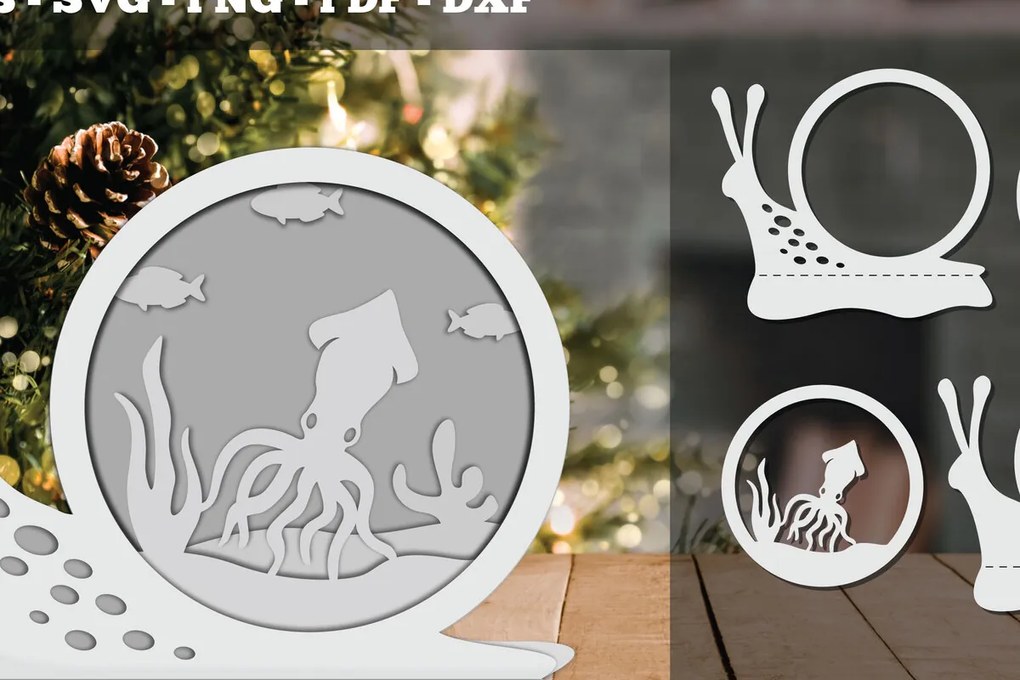 Intra απο ξύλο plywood 3mm-4mm πάχος – Squd 3D Papercut Design Δίασταση  40x30 cm INTRAFABR-92283619