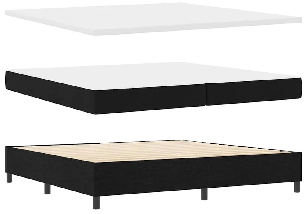 vidaXL Κρεβάτι με ελατήρια με στρώμα Μαύρο 200 x 200 cm ύφασμα