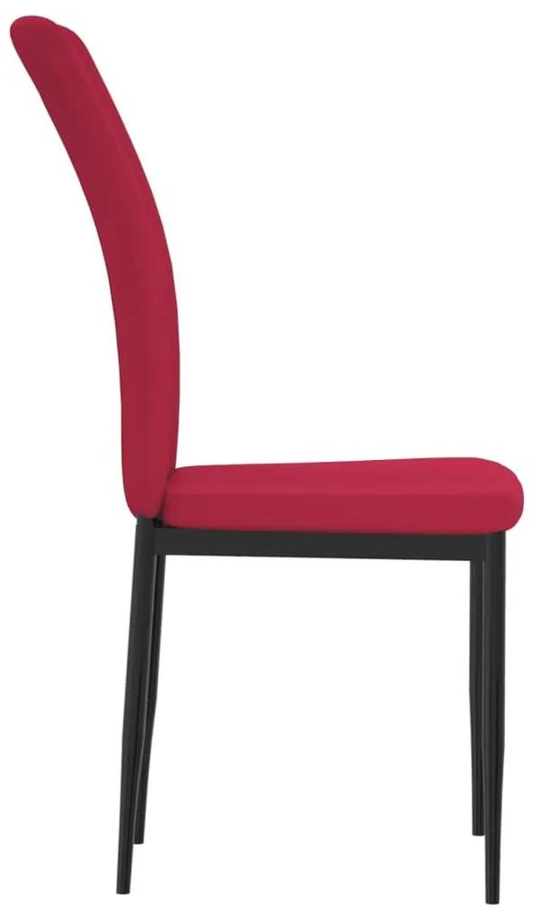 Καρέκλες Τραπεζαρίας 4 τεμ. Μπορντό Βελούδινες - Κόκκινο