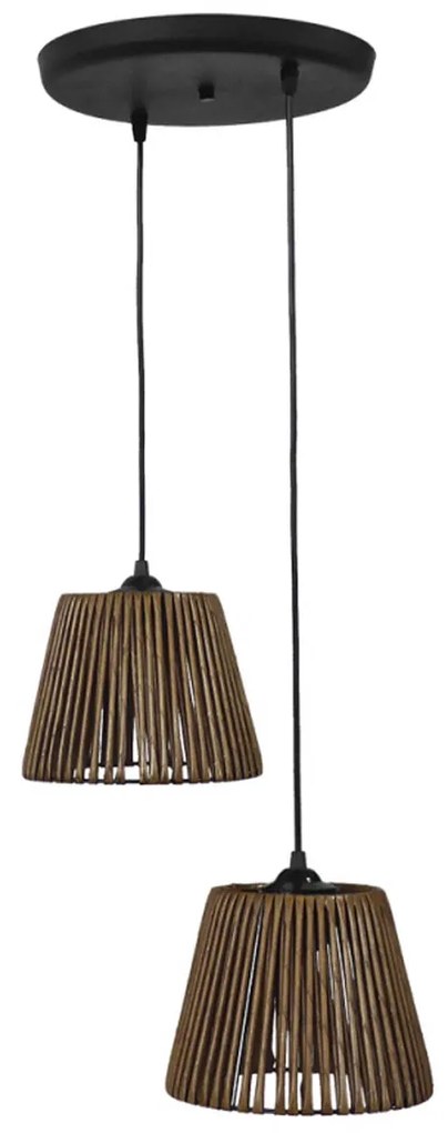 Φωτιστικό Οροφής Δίφωτο Heronia Cuba 31-1254 Bamboo