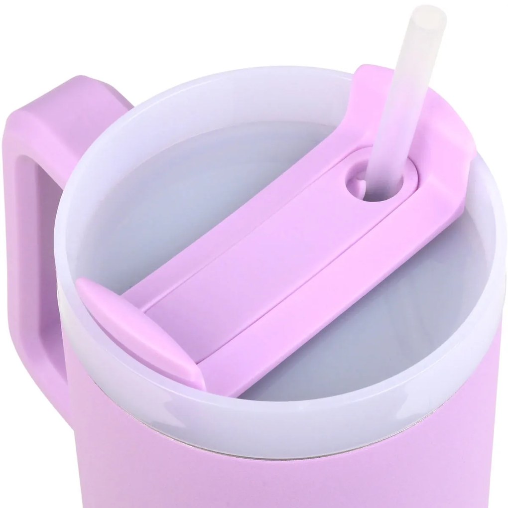 ESTIA ΘΕΡΜΟΣ STRAW TUMBLER XL SAVE THE AEGEAN 900ml LAVENDER PURPLE