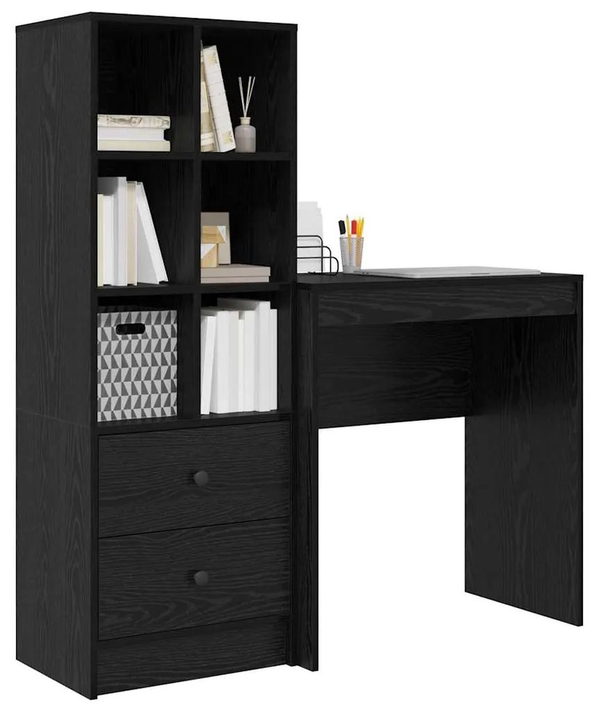 vidaXL Γραφείο με αποθηκευτικό χώρο 2 pcs Μαύρη δρυς 70 x 40 x 76 εκ.