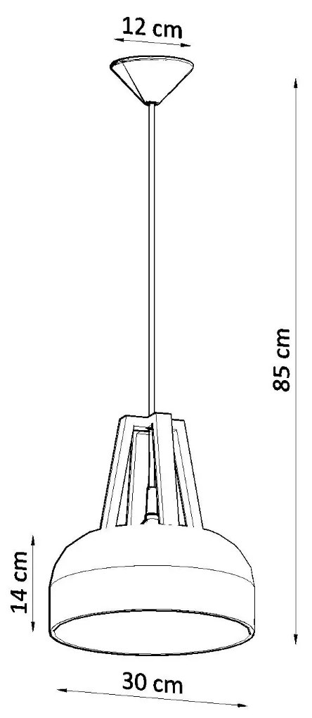 Sollux Κρεμαστό φωτιστικό Casco 1,μαύρο,1xE27/60w