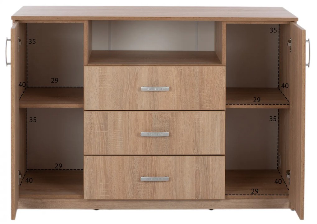 ΜΠΟΥΦΕΣ ΜΕ 2 ΝΤΟΥΛΑΠΙΑ Κ 3 ΣΥΡΤΑΡΙΑ ADLER SONAMA OAK HM2430 120X45X85Yεκ. - 0521067 - HM2430