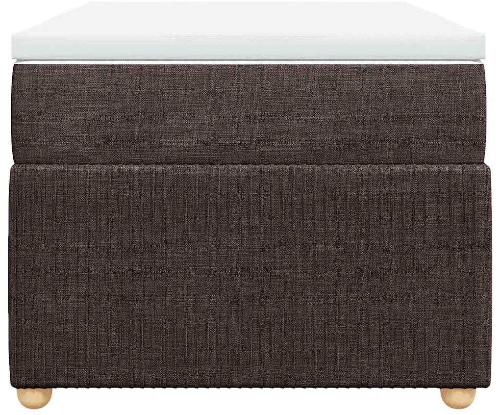 vidaXL Κρεβάτι Boxspring με Στρώμα Σκούρο Καφέ 100x200 εκ. Υφασμάτινο