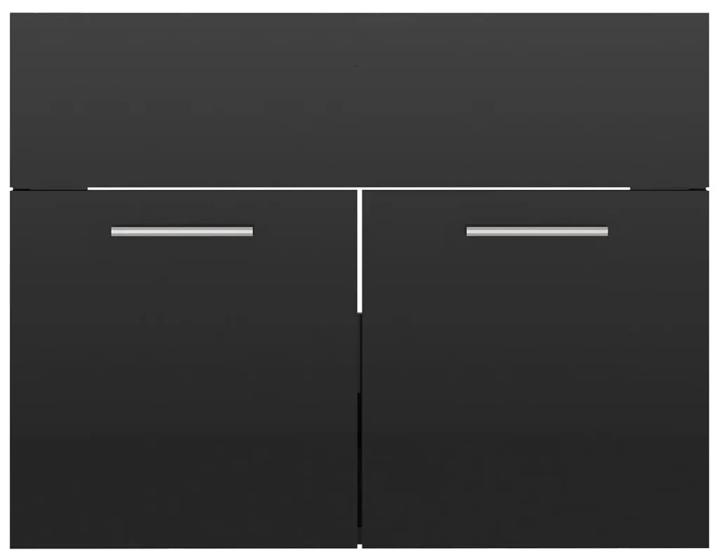 vidaXL Ντουλάπι Νιπτήρα Γυαλιστερό Μαύρο 60 x 38,5 x 46 εκ Μοριοσανίδα