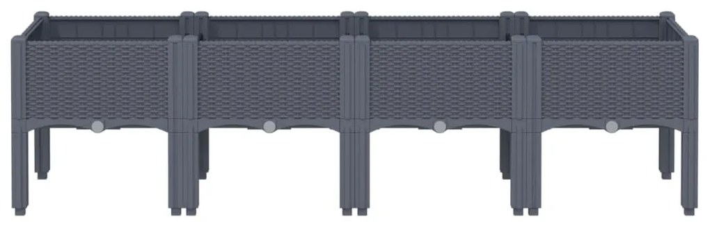 vidaXL Ζαρντινιέρα Κήπου με Πόδια Μπλε Γκρι 160x40x42 εκ. Πολυπροπυλένιο