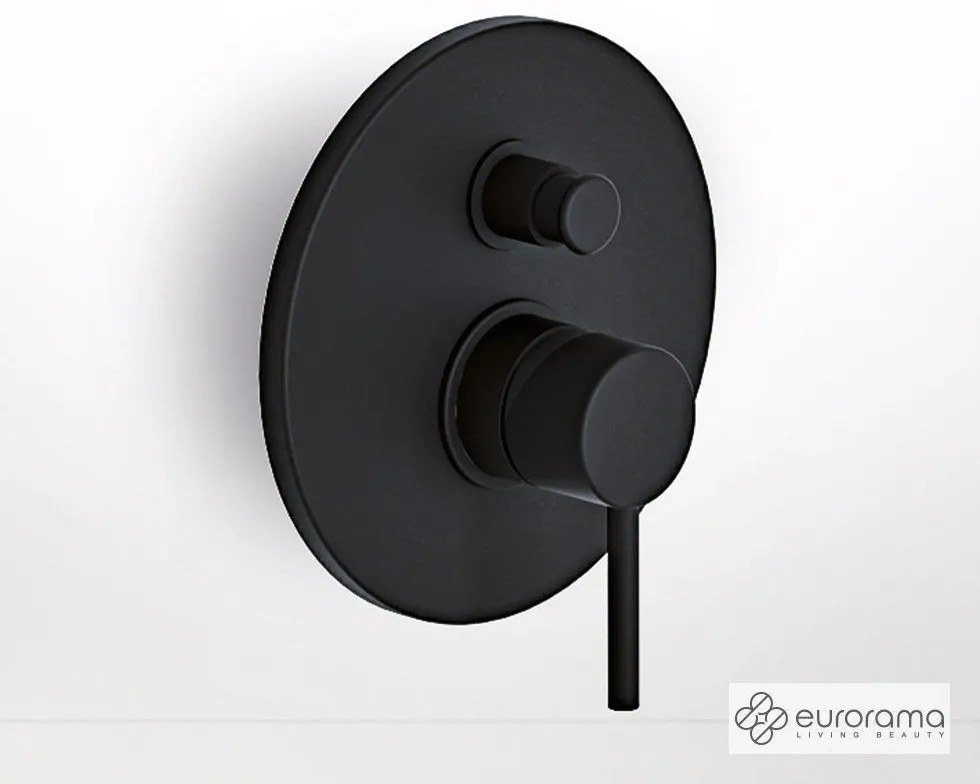 Eurorama TONDA Μίκτης εντοιχισμού 2 εξόδων με εκτροπέα Black Matt