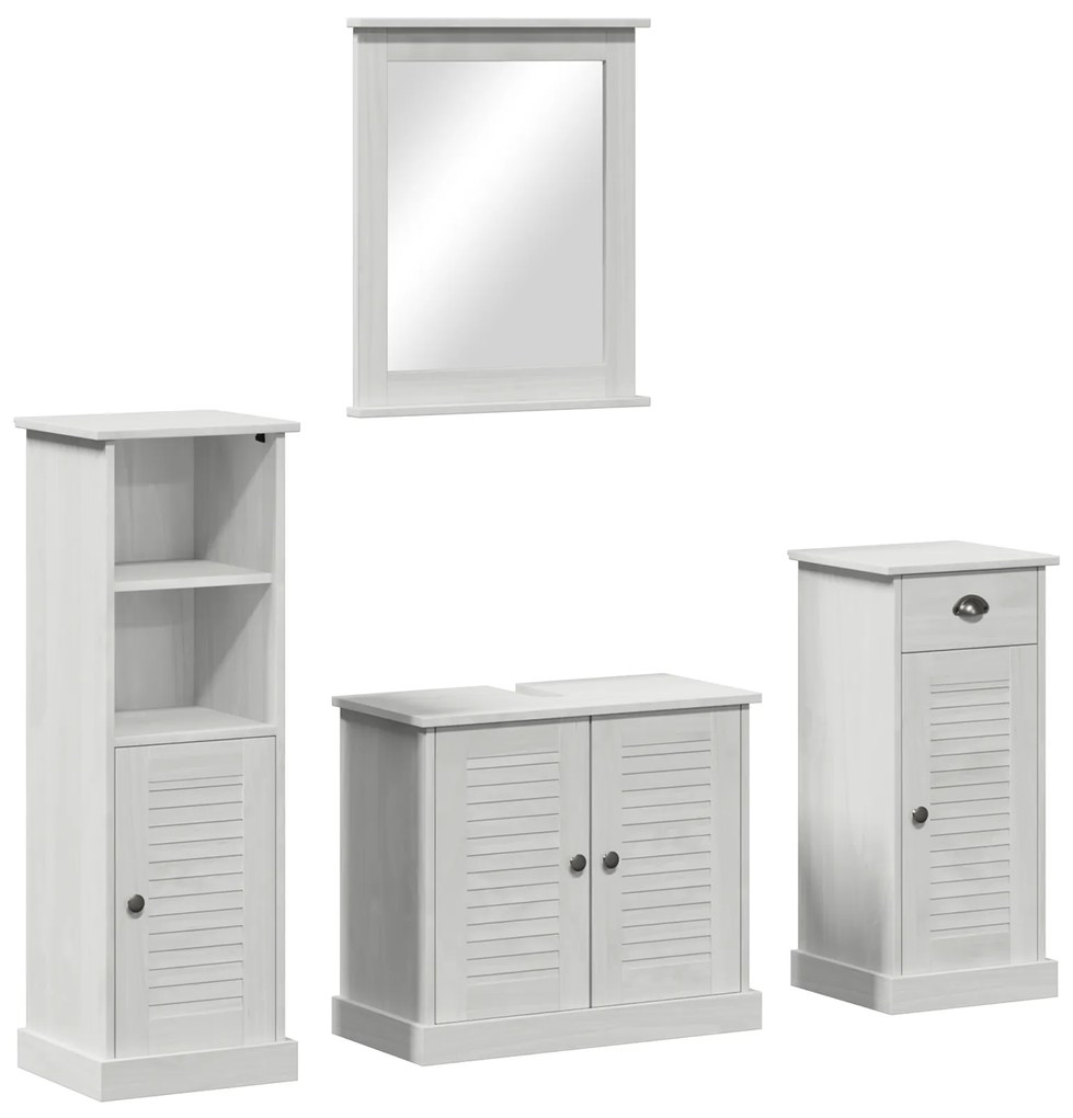 vidaXL Σετ Επίπλων Μπάνιου 3 pcs Λευκό αντικέ 37 x 34 x 110 εκ