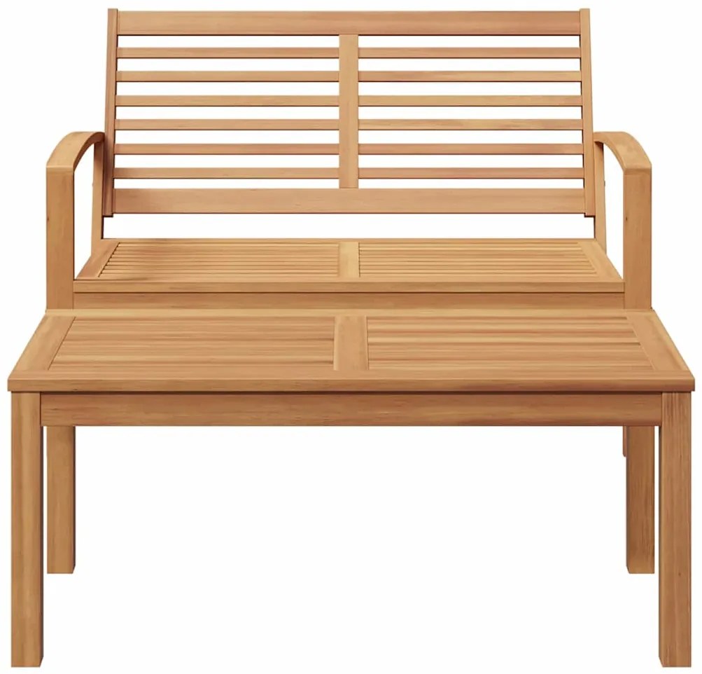 vidaXL παγκάκι 2 pcs Καφέ Στερεό Ξύλο Τίκ