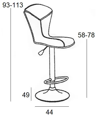 ΣΚΑΜΠΟ ΜΠΑΡ 2ΤΜΧ BAR56 ΜΑΥΡΟ PVC 44X49X113ΕΚ.