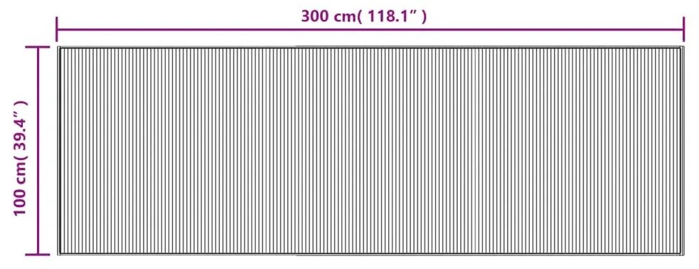 Χαλί Ορθογώνιο Φυσικό 100 x 300 εκ. Μπαμπού - Καφέ