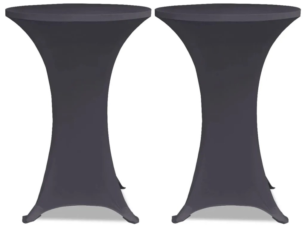 vidaXL Καλύμματα Τραπεζιού Ελαστικά 2 τεμ. Ανθρακί 70 εκ.
