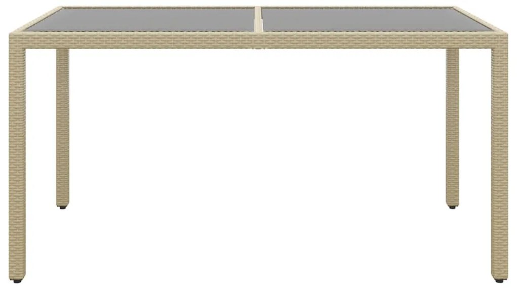 vidaXL Σετ Τραπεζαρίας Κήπου 5 Τεμαχίων Μπεζ Συνθ. Ρατάν/Ψημένο Γυαλί