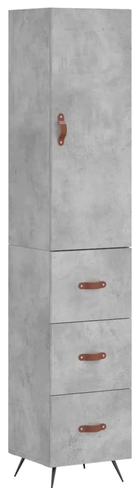 vidaXL Ντουλάπι Γκρι Σκυροδέματος 34,5x34x180 εκ. Επεξεργασμένο Ξύλο