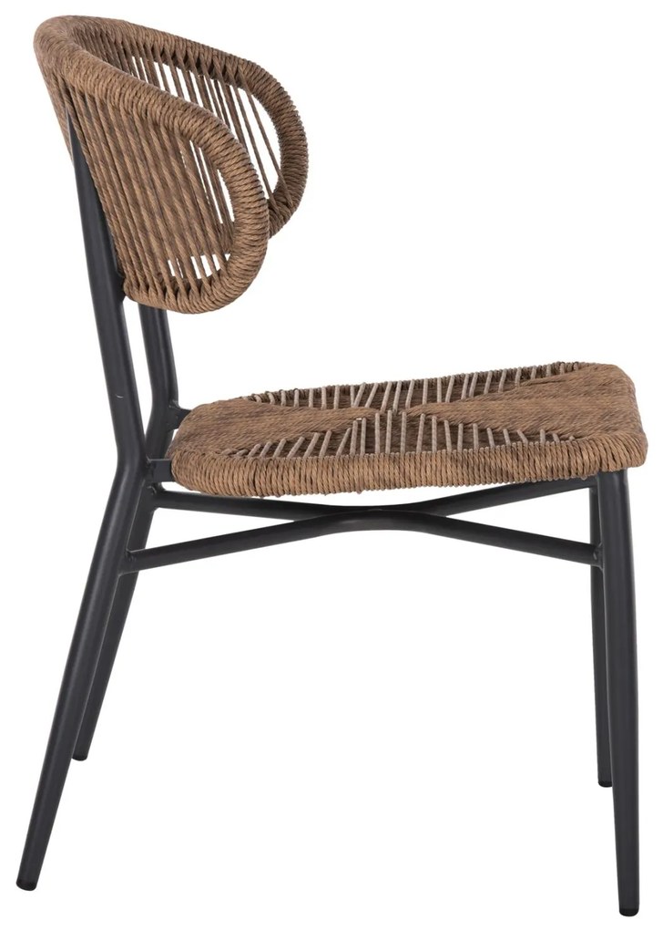 Καρέκλα EULO C6049.03 Αλουμινίου Ανθρακί με Συνθετικό Rattan Γκρί 49x60x78Υ εκ. 49x60x78 εκ.