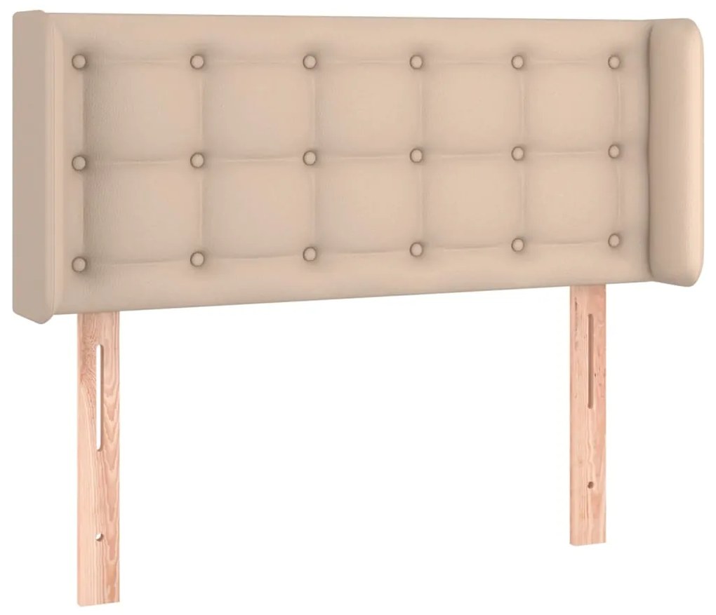 vidaXL Κεφαλάρι Κρεβατιού LED Καπουτσίνο 93x16x78/88 εκ. Συνθετ. Δέρμα