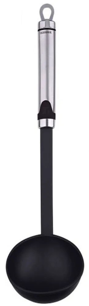 Κουτάλα Σούπας Gizmo BG00003244 32,5cm Inox-Black Bergner Stainless Steel,Nylon