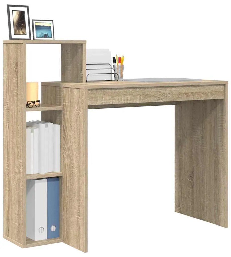 vidaXL Γραφείο με ράφι Sonoma Δρυς 100 x 40 x 90 cm Επεξεργασμένο ξύλο