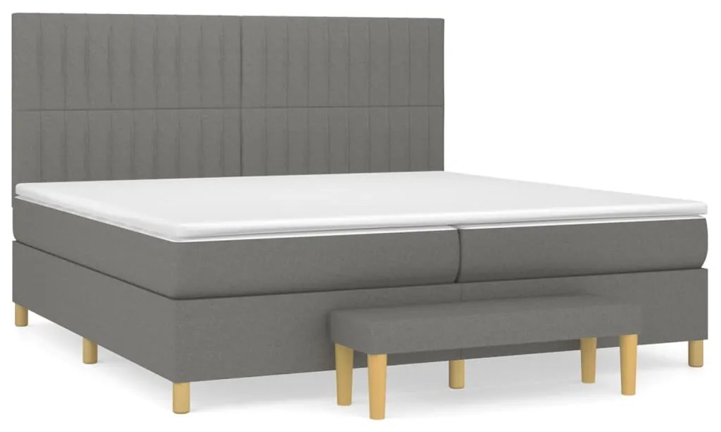 ΚΡΕΒΑΤΙ BOXSPRING ΜΕ ΣΤΡΩΜΑ ΣΚΟΥΡΟ ΓΚΡΙ 200X200 ΕΚ. ΥΦΑΣΜΑΤΙΝΟ 3137342