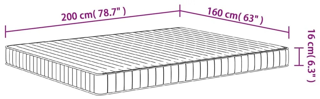 Στρώμα Αφρού Medium Soft 160x200 εκ. - Λευκό