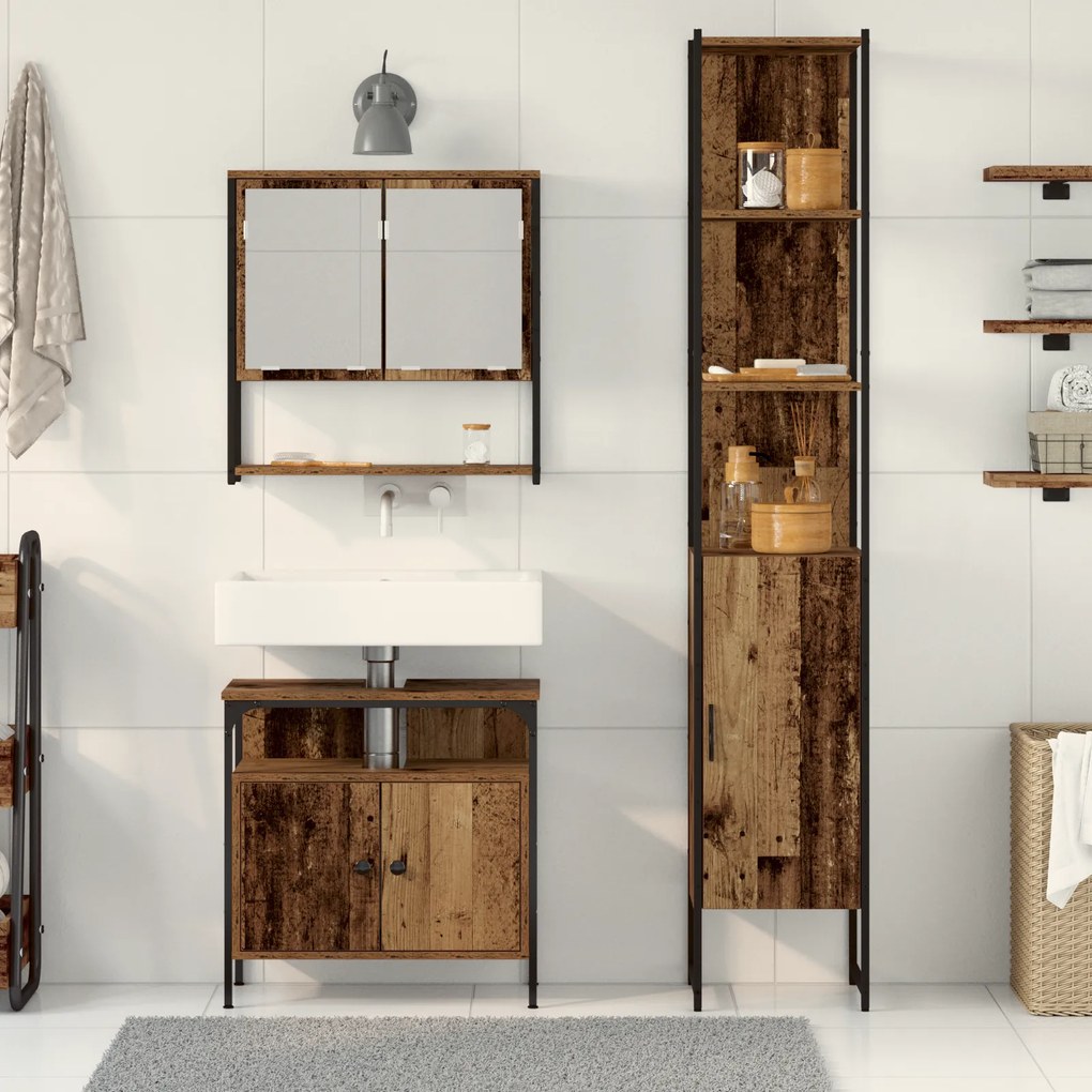 vidaXL Ντουλάπα Washbasin με Ενσωματωμένο Νιπτήρα από Παλιό Ξύλο