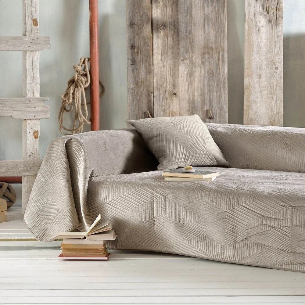Ριχτάρι Selma Beige Ρυθμός Four-Seater 180x330cm Πολυέστερ