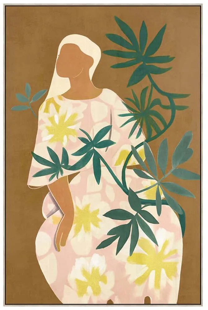 Πίνακας Καμβάς Flower Lady 030530 60x5x90cm Multi Κάθετοι Ξύλο, Καμβάς