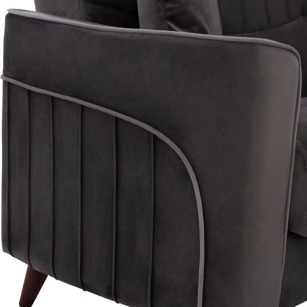Καναπές - Κρεβάτι Portman 3θέσιος Γκρί - Μπλέ 228x86x90Υ εκ. 228x86x90 εκ.