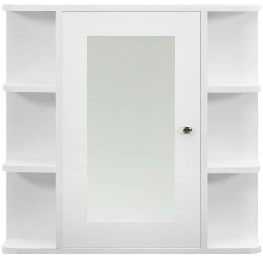 vidaXL Καθρέφτης Μπάνιου με Ντουλάπι Λευκό 66 x 17 x 63 εκ. από MDF