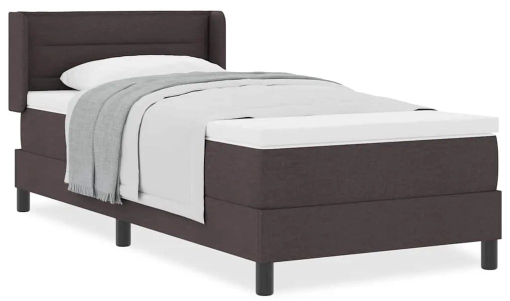 vidaXL Κρεβάτι box spring με στρώμα με στρώμα Σκούρο Καφέ 80 x 200 cm