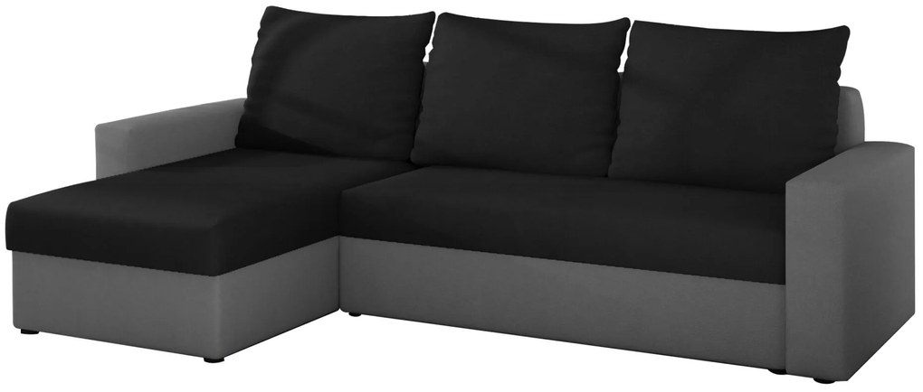 Γωνιακός καναπές Luno-Μαύρο – Γκρι - 237.00Χ150.00Χ90.00cm