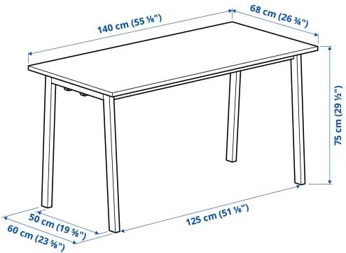 MITTZON τραπέζι συνεδριάσεων, 140x68x75 cm 395.329.98