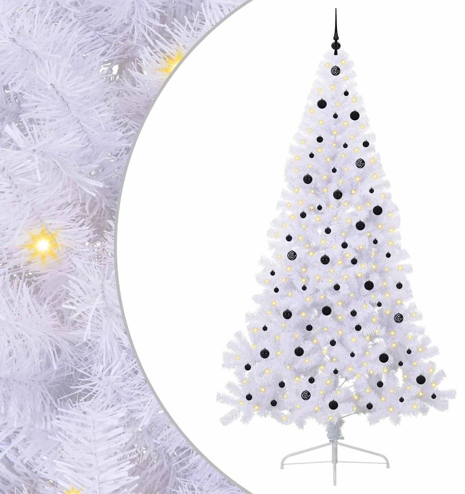 vidaXL Τεχνητό Χριστουγεννιάτικο Δέντρο Λευκό 240 cm PVC και Ατσάλι