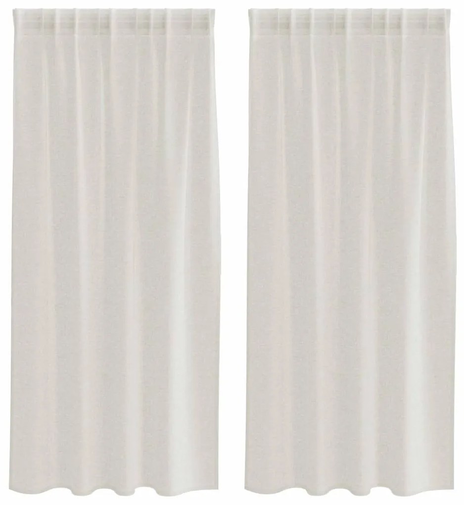 vidaXL Κουρτίνες με κουρτίνες 2 pcs Κρεμ 140x175cm Πολυεστέρας