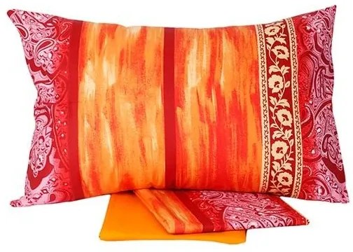 Σετ Σεντόνια Cotton Feelings εμπριμέ 4136 Orange Μονό (160x260)
